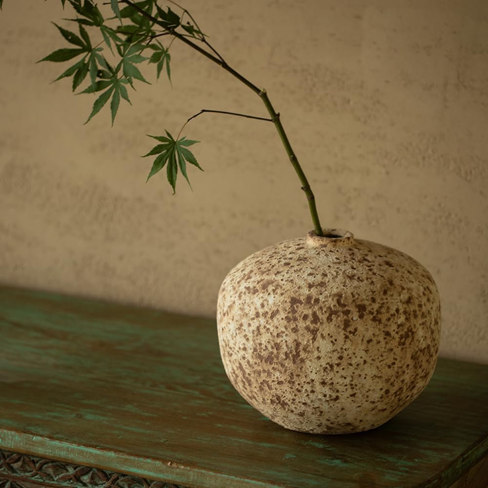 Ceramic Rustic Farmhouse Vase,Extra Large Terra Cotta Vase, Huge Pottery Decorative Flower Vases for Living Room Entryway Table Centerpiece Decor(8.7'' X 9.5'' x 9.5'') - Image 2