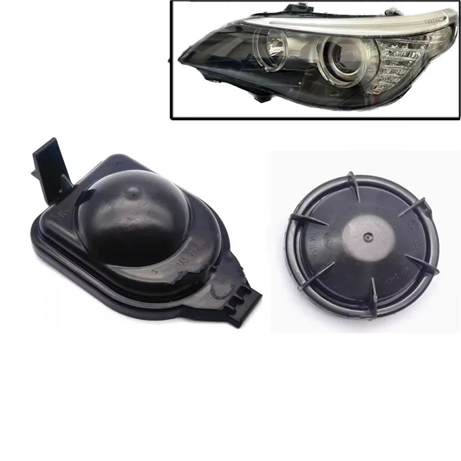 Cache Phare Avant Pour Série 5 E60 E61 520 523 525 528I Cache-poussière Phare Arrière Cache-lumière Proche Et Lointain Cache-poussière Lampe Halogène(Oblong rounded)