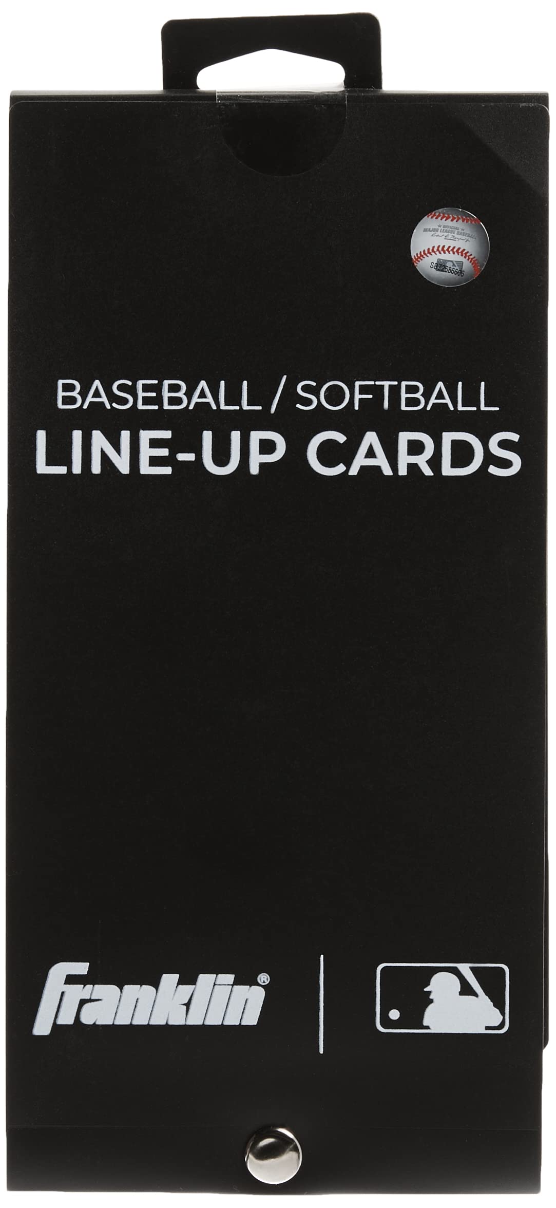 Franklin Sports MLB - Tarjetas de alineación de béisbol y sóftbol, 25 hojas de línea de juegos + soporte para entrenadores y gerentes, color negro