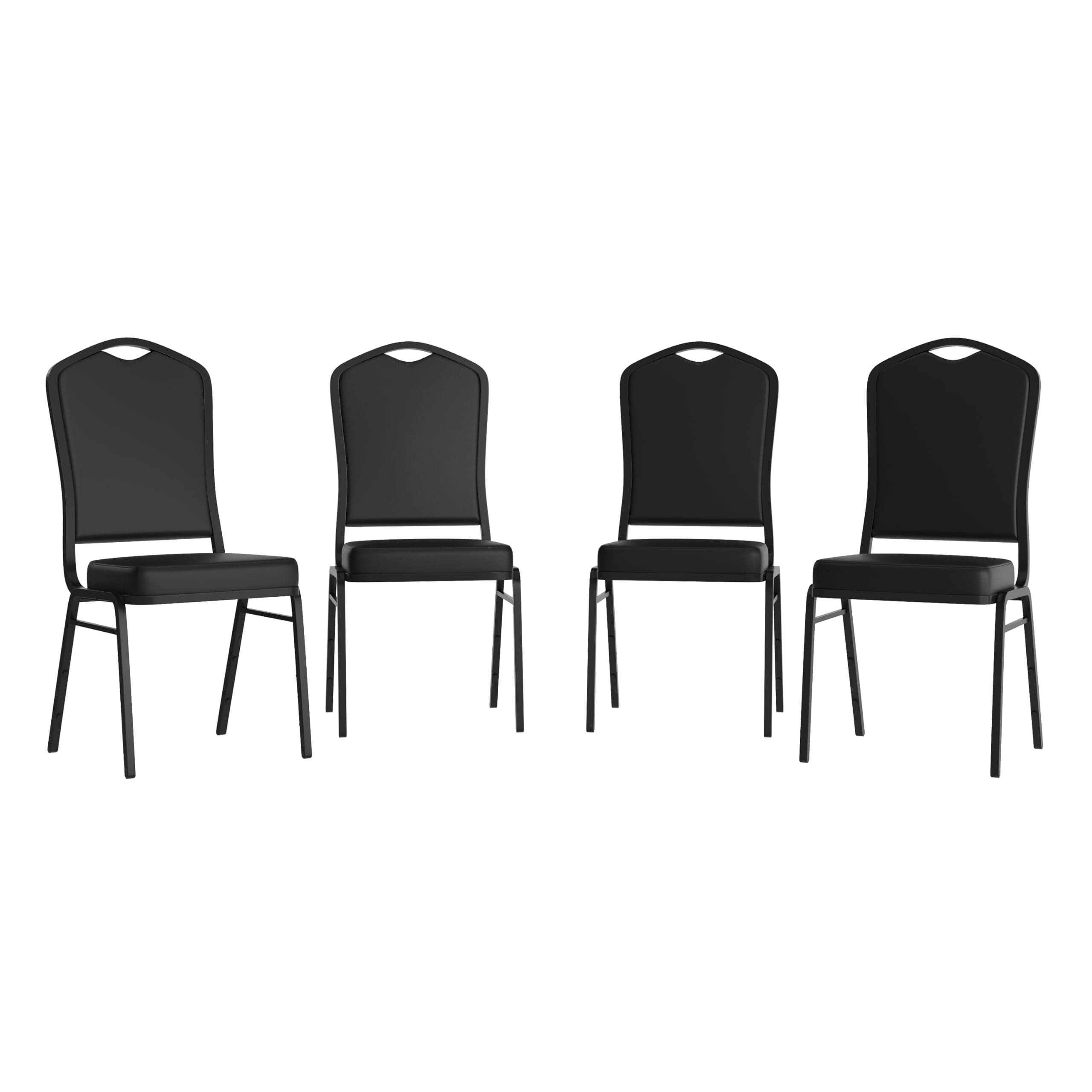 Flash Furniture Black Vinyl/Black Frame / Set of 4 / Classic Chairs