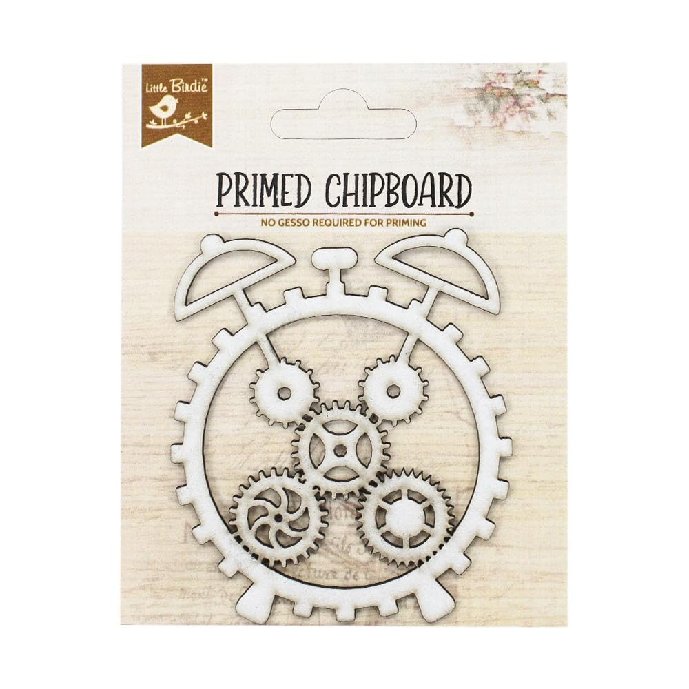 Little Birdie Primed Chipboard-Cog Clock