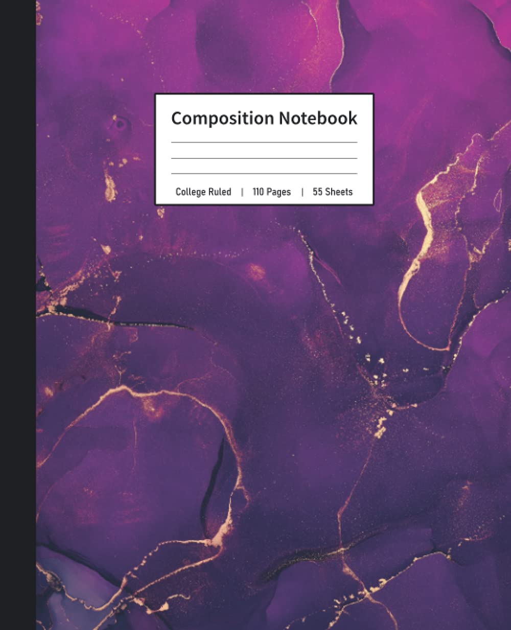 Marble Composition Notebook College Ruled: Purple and Gold Marbled Notebook for Students