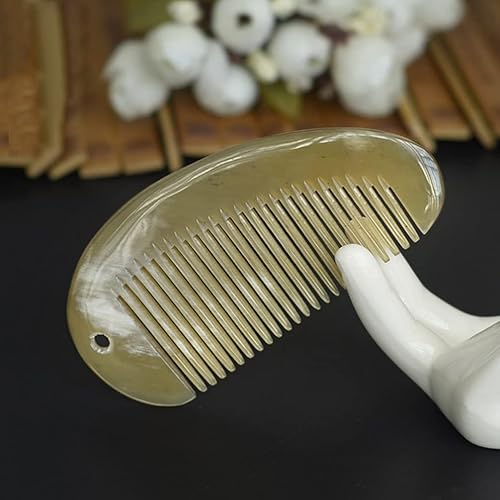 Miniatura 3 de Healifty Peine de cuerno de yak para cabello de dientes anchos, peine desenredante para cabello y barba, peine natural sin estática, para mujeres y
