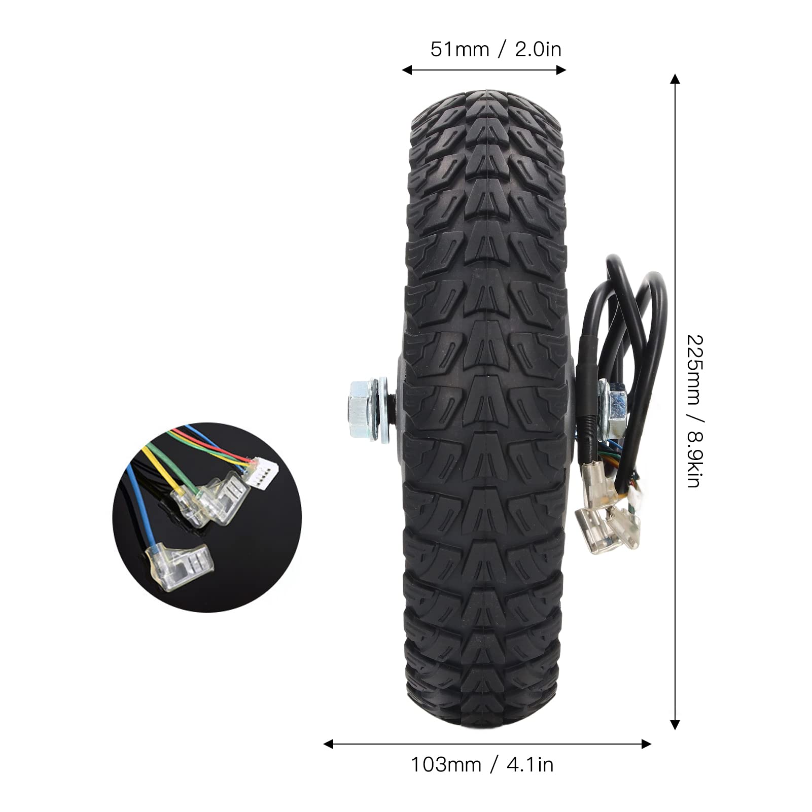 Moteur de Moyeu de Trottinette Électrique pour Xiaomi M365 1S Lite Série 8,5 Pouces Scooter Électrique, 36V 250W Pneu de Roue de Moteur de Scooter Électrique Antidérapant Absorption des Chocs