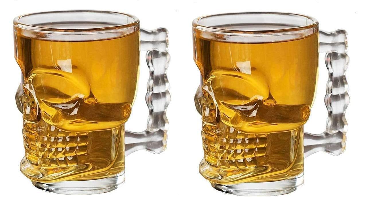 Buy HRIDYA ENTERPRISE Skull Beer Mug Set of 2 pcs 540 ml Glass Mugs