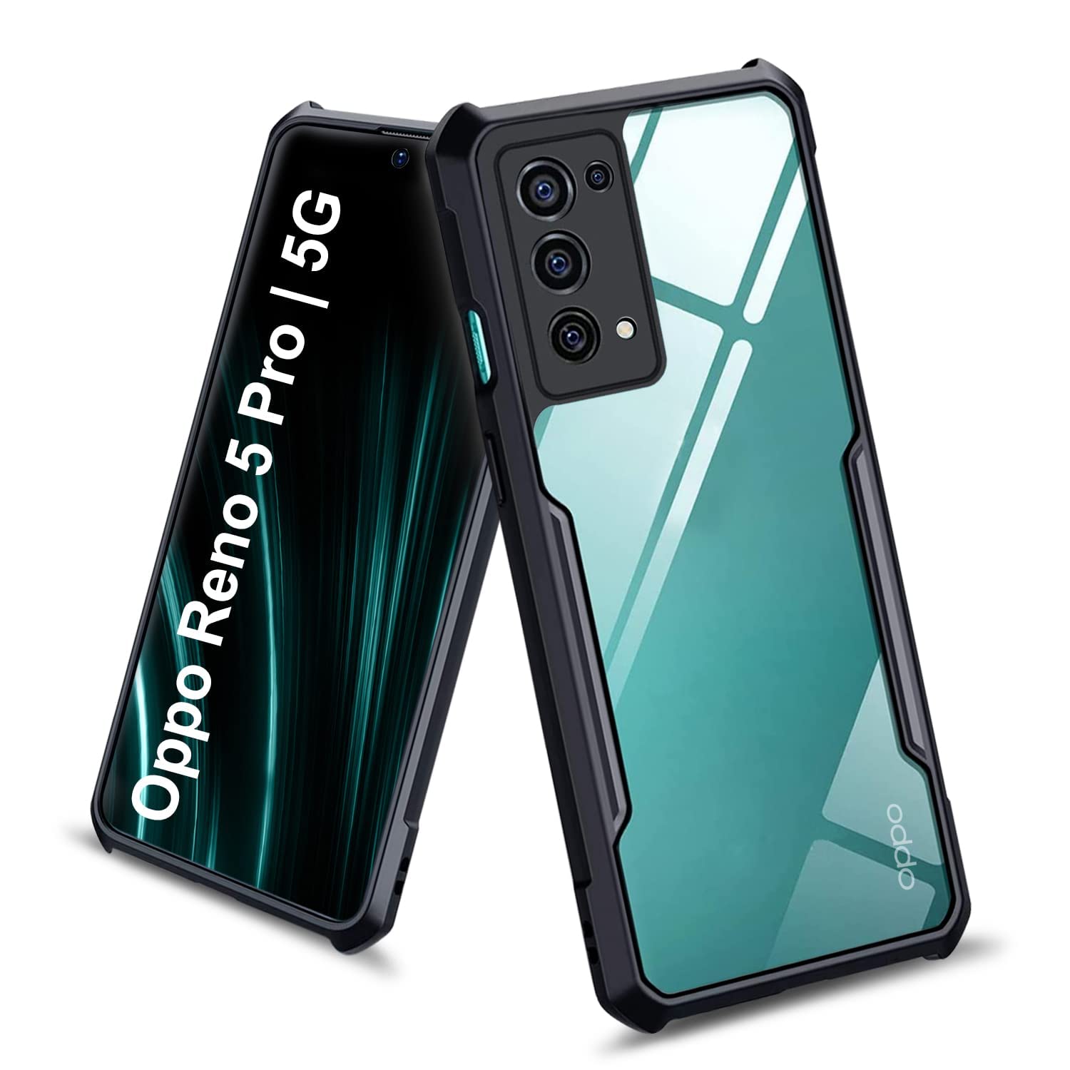 Dashmesh Shopping Shockproof Crystal Clear Back Cover Case for Oppo Reno 5 PRO | 360 Degree Protection | Protective Design | Transparent Back Cover Case (Black Bumper) (B0BS3VGPT7) Amazon Price History, Amazon Price Tracker