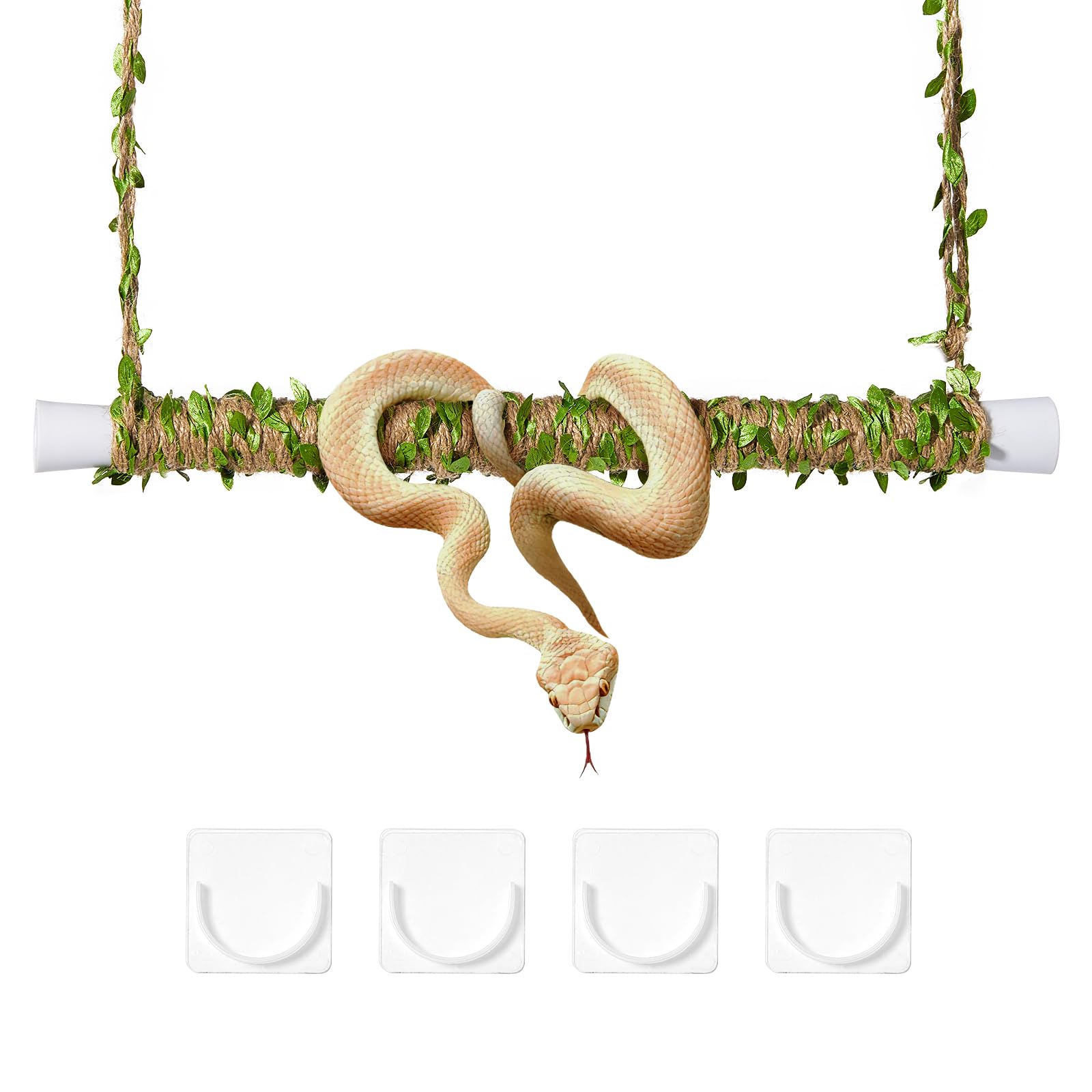 Swirge Snake Enrichment Climbing Stick, 15.55-24.4Inch Adjustable Climber for Corn Snakes,Swing Climbing Toy for Snakes, Ball Python Tank Accessories, Snake Tank Decor