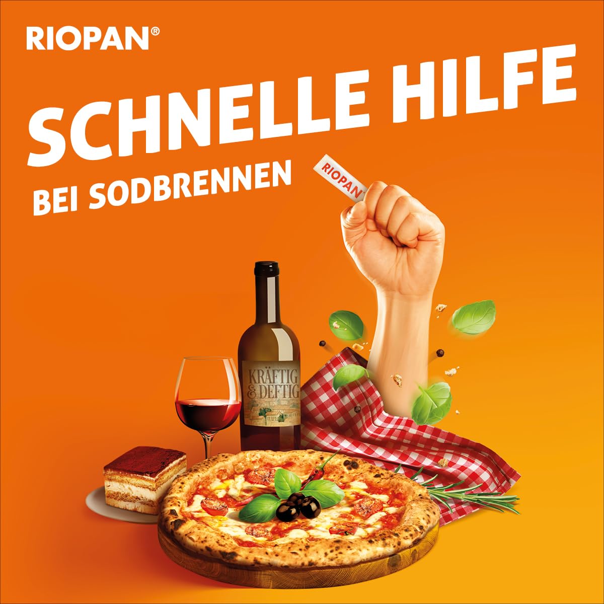 RIOPAN Magen Gel: Effektiv und schnell zur akuten Behandlung von Sodbrennen und Aufstoßen mit dem Wirkstoff Magaldrat, 2x50 Beutel
