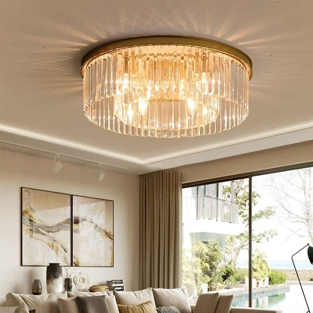 LaPhaL American Minimalist Crystal Ceiling Light Fixture French  