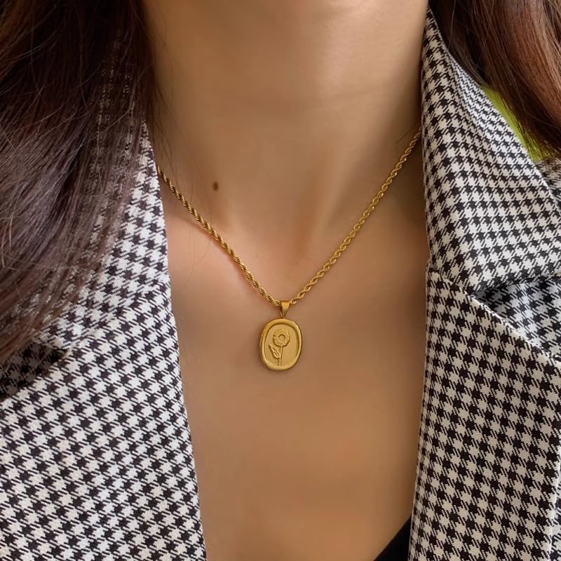 Image of 18k Gold Plated Vintage Dainty Pink Gemstone Bow Pendant Necklace Women Court Style Oval Cut Zircon Necklace