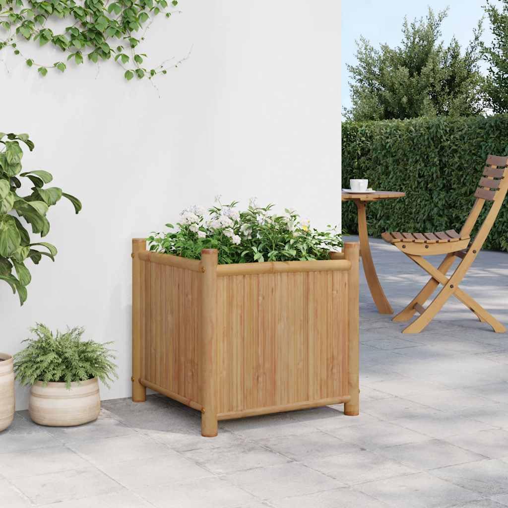Pflanzkbel Bambus 50x50x50 cm, Naturbelassenes Hochbeet fr Gartenbeet &  Blumenkasten Auenbereich, Robustes Pflanzgef fr Pflanzen, Gemse, ...