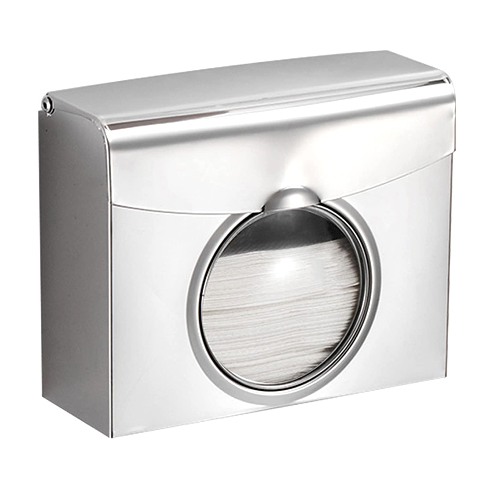 Paper Towel Dispenser, Dual Dispensing Stainless Steel Tissue Holder Wall Mounted for Kitchen Bathroom Countertop Paper Towel Dispenser