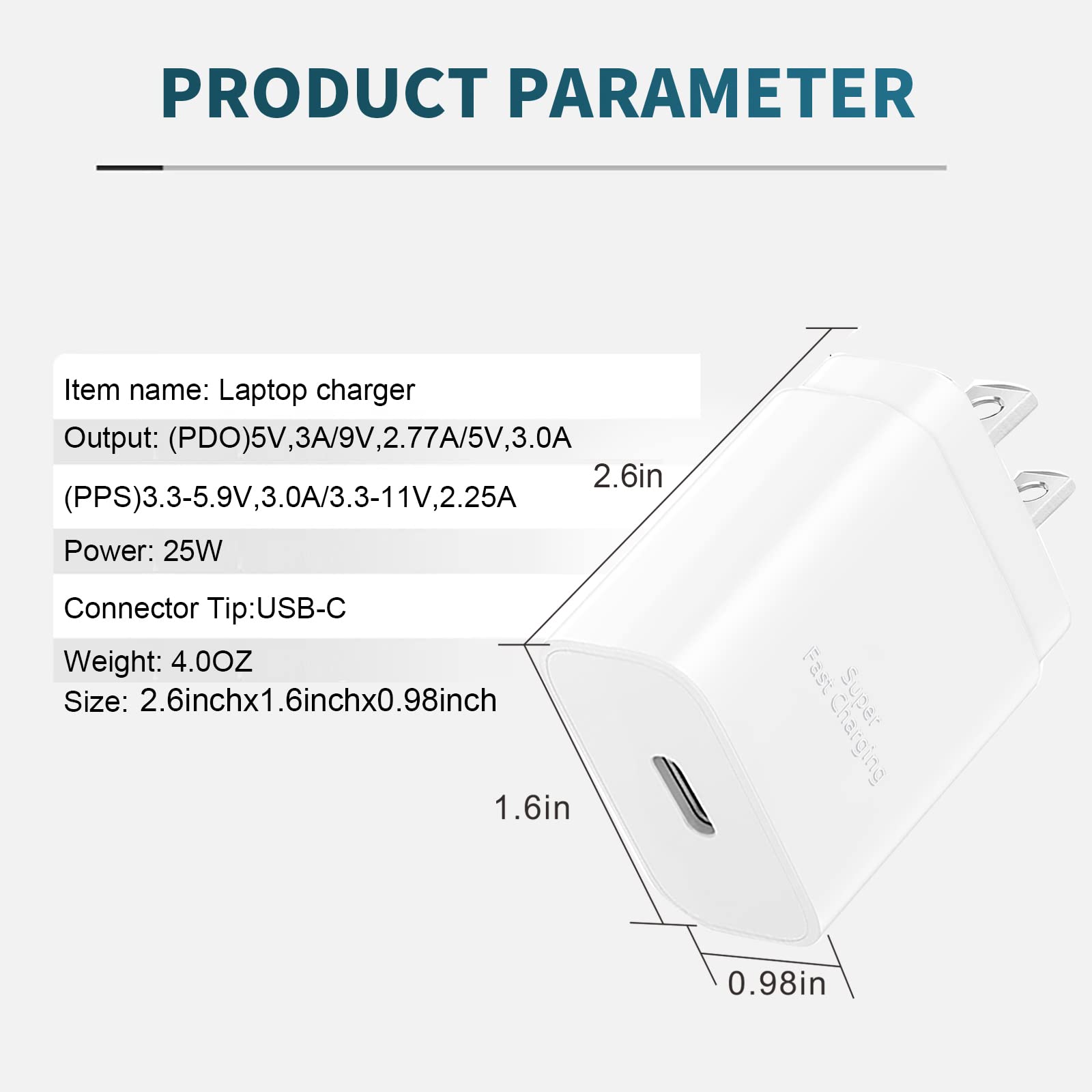 2Pack 25W USB C Fast Charging Wall Charger for Samsung Galaxy A53/Z Flip 4/Z Fold 4/S22/S22+/S22 Ultra/S21/S21+/Note 20 Ultra/Z Flip3, iPhone 13/13 pro Max/12/11 iPad Pro 12.9/11 inch 2021/2020/2018