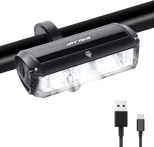 Luz LED súper brillante para bicicleta, recargable por USB, 5 modos, fácil de instalar, IPX5 impermeable, seguridad vial