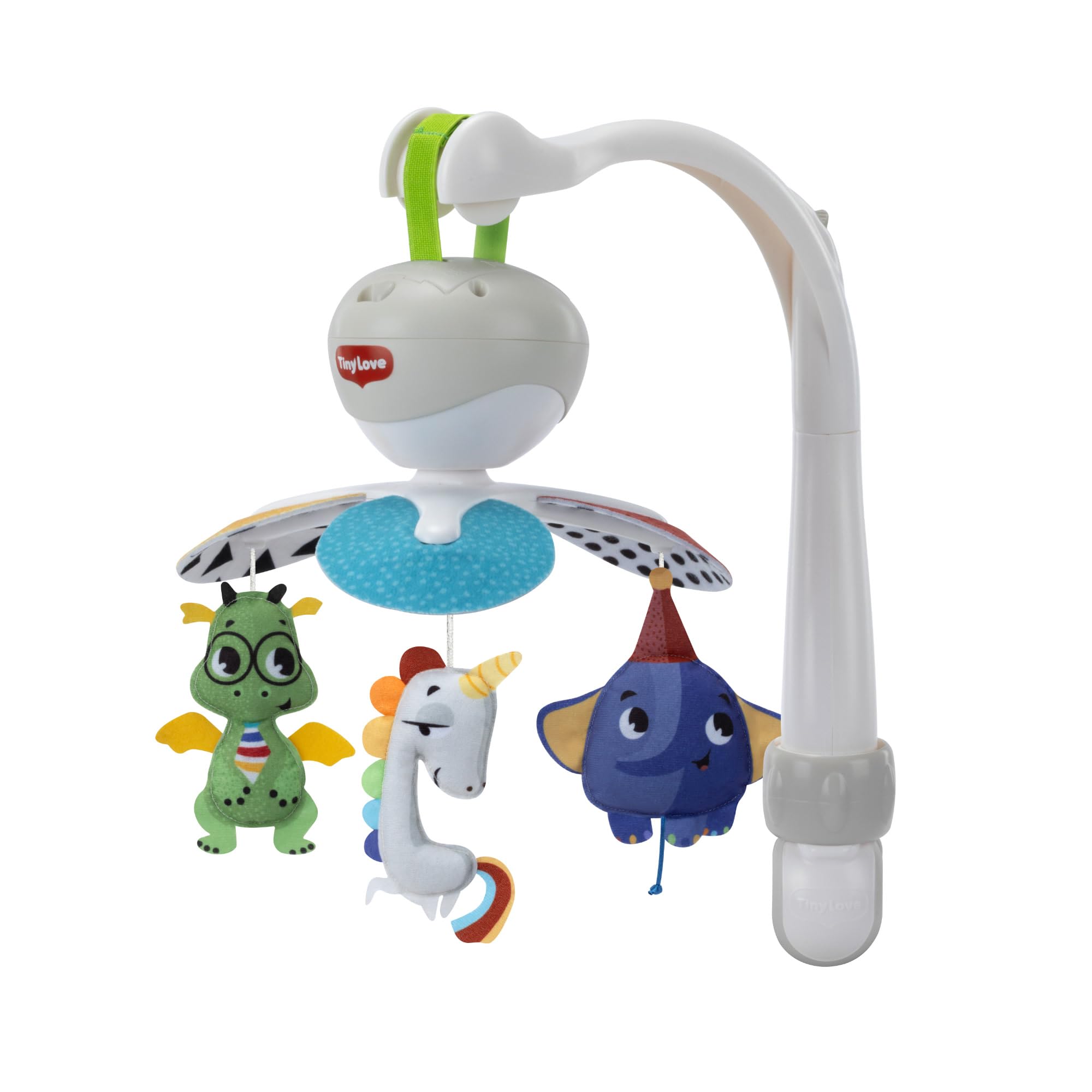 Tiny Love Mobile für Unterwegs, 3-in-1 Musik Mobile Baby Elektrisch, 0+ Monate, Tragbares Mobile Babybett, 3 Befestigungsmöglichkeiten, 5 Melodien, 30 Minuten Musik ohne Unterbrechung, Born To Party