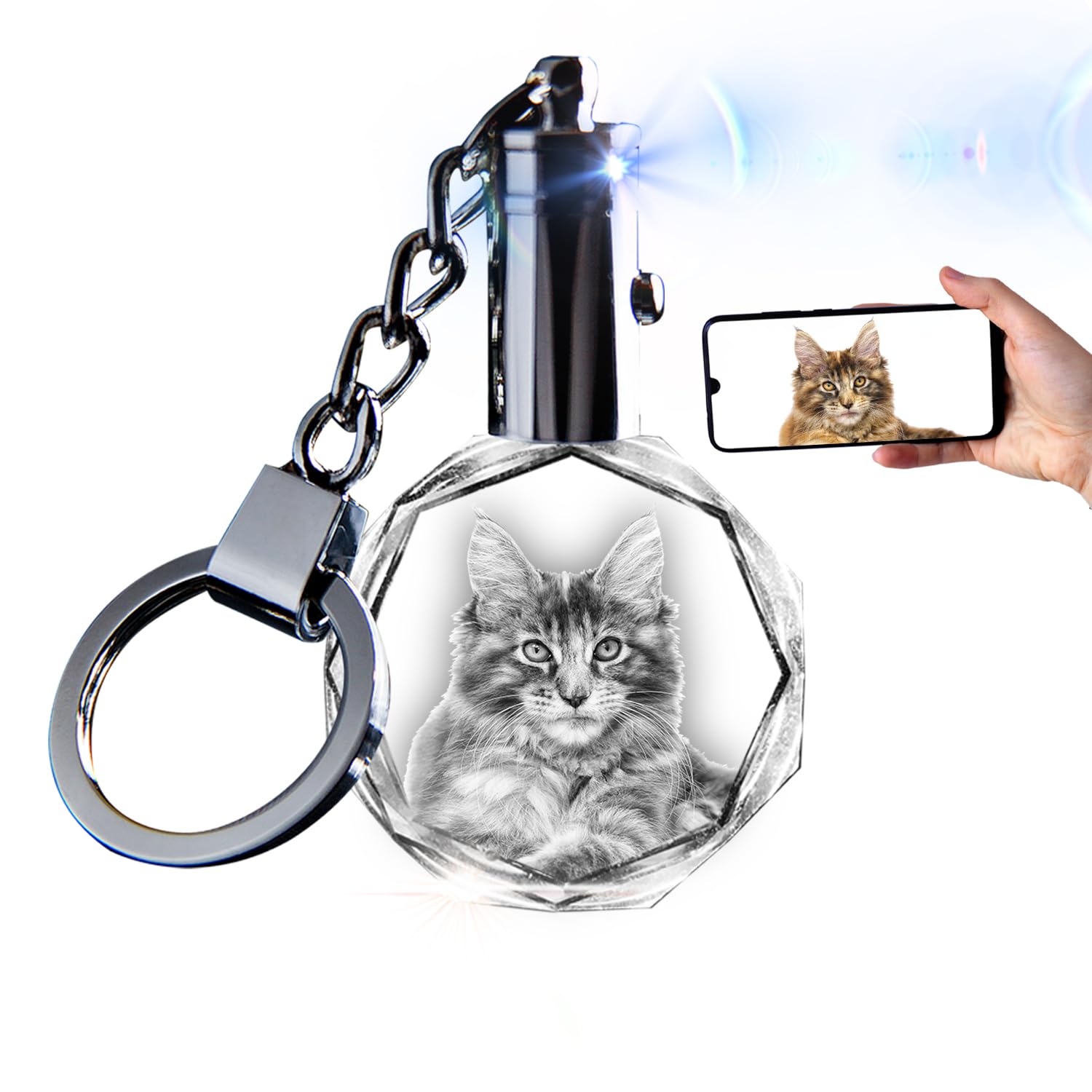 CAPTUR3D Custom 2D Photo Crystal, Engraved for Dog, Cat Memories, Personalized Gift for Pet Lovers, Laser Etched, Unique