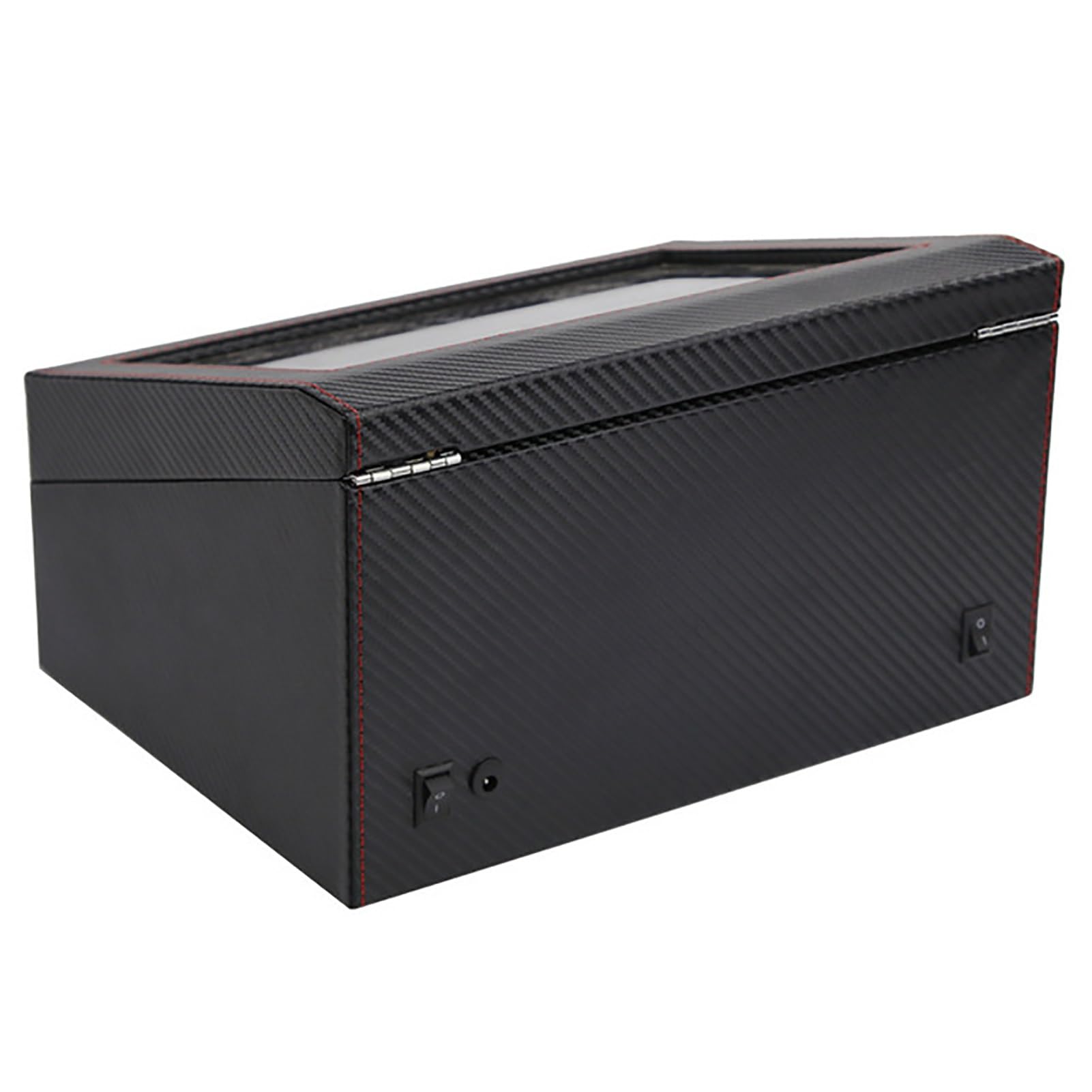 Caricatore Automatico per 4 Orologi E 6 Scomparti, Custodia per Orologi Meccanici A Carica Automatica in Pelle Pu con Motore Silenzioso, Espositore Rotante per Orolo
