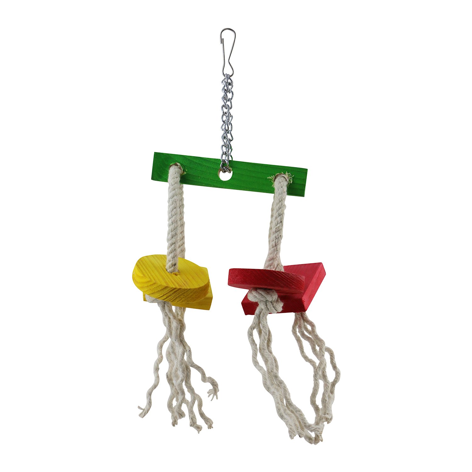 Winkh Wood See-Saw Hanging Bird Toy (Multicolour)