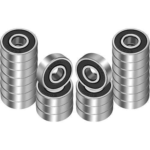 Homepa 22pcs 608-RS 608RS Ball Bearing Double Rubber Sealed Shielded, 8mm x 22mm 7mm Miniature Deep Groove 608 2RS Bearings for Skateboards, Inline Skates, Scooters, Roller Blade Long Boards