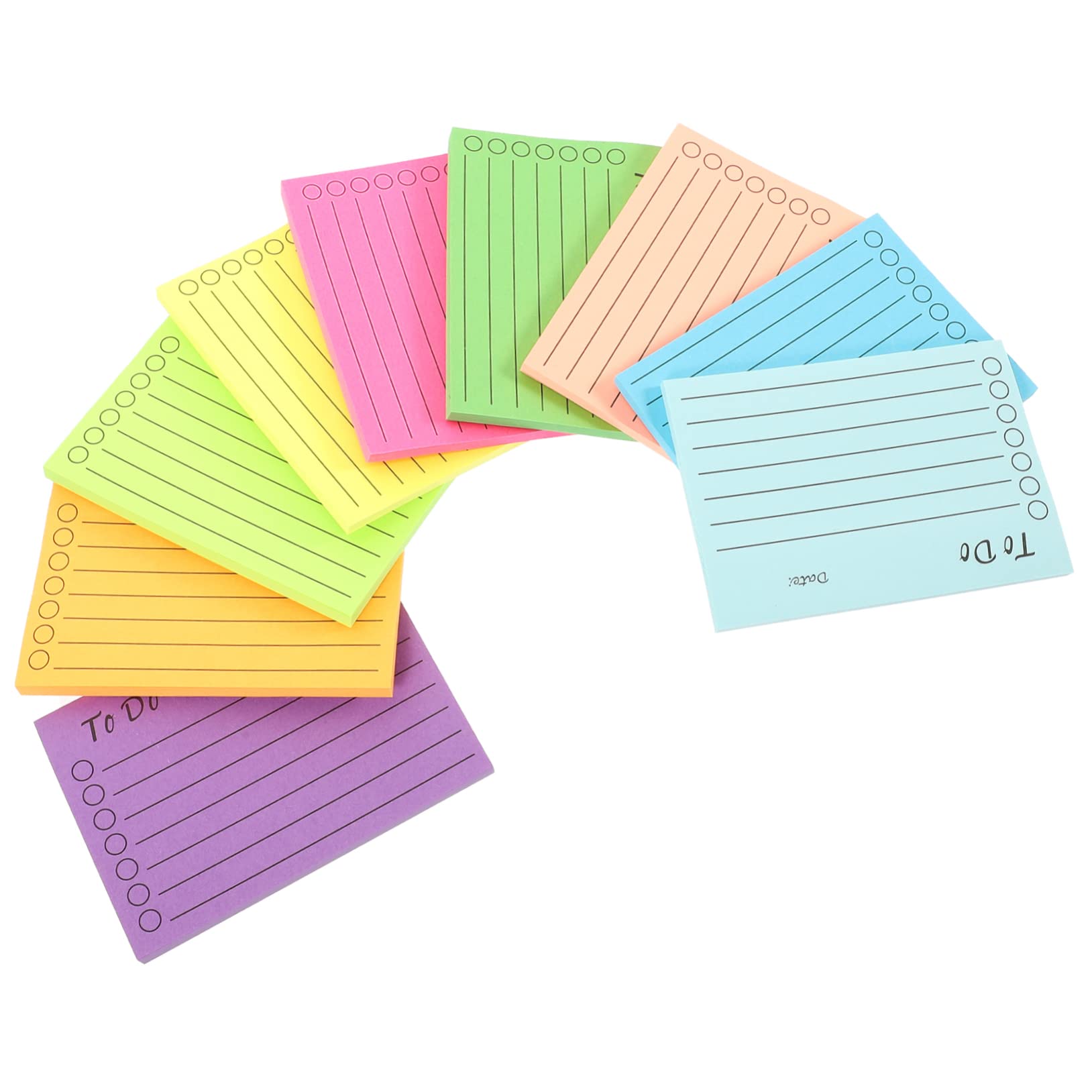 SEWACC 3 Sätze Teiliges Fluoreszierendes Memo Pad Set Selbstklebende Haftnotizen Für Büro Schule Und Zuhause Wiederverwendbare Notizzettel Verschiedenen Farben Leicht 9 Stücke * 3