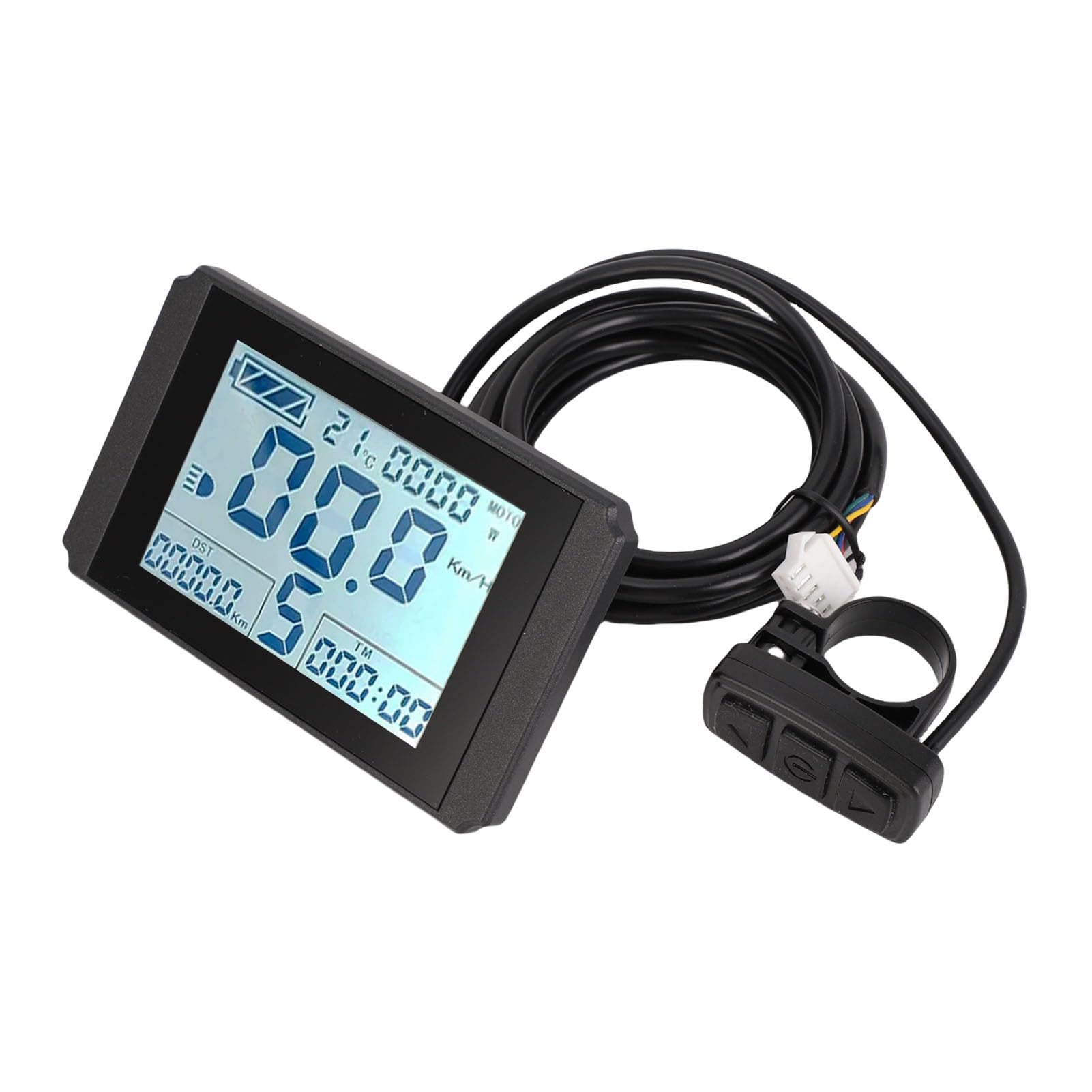 Ejoyous Display LCD per Bici Elettrica Display LCD per Scooter Elettrico ABS 24V 36V 48V con Staffa di SM per Schermo Trasparente per Ciclisti Pendolari con Manubrio da 22,2 Mm