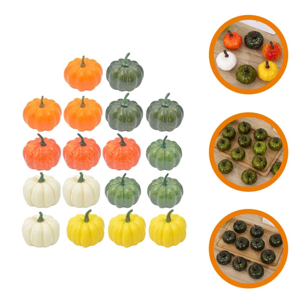 Sosoport 18pezzi Zucca Decorativa di Halloween in Finta Zucca Artificiale Oggetto di Scena per Tavolo da Pranzo Giardino Prato Cucina