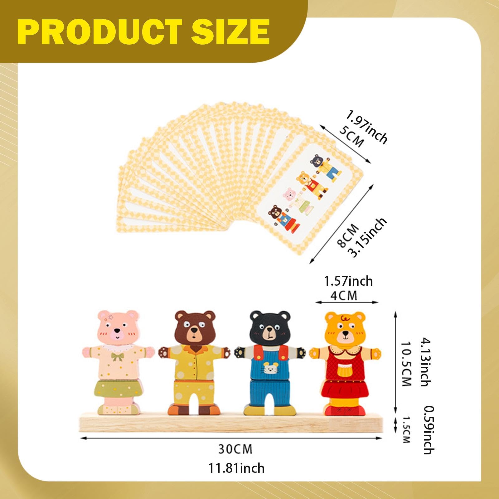 Gioco di Abbinamento di Abiti per Bambini, Perline di Legno, Set di Sequenze.