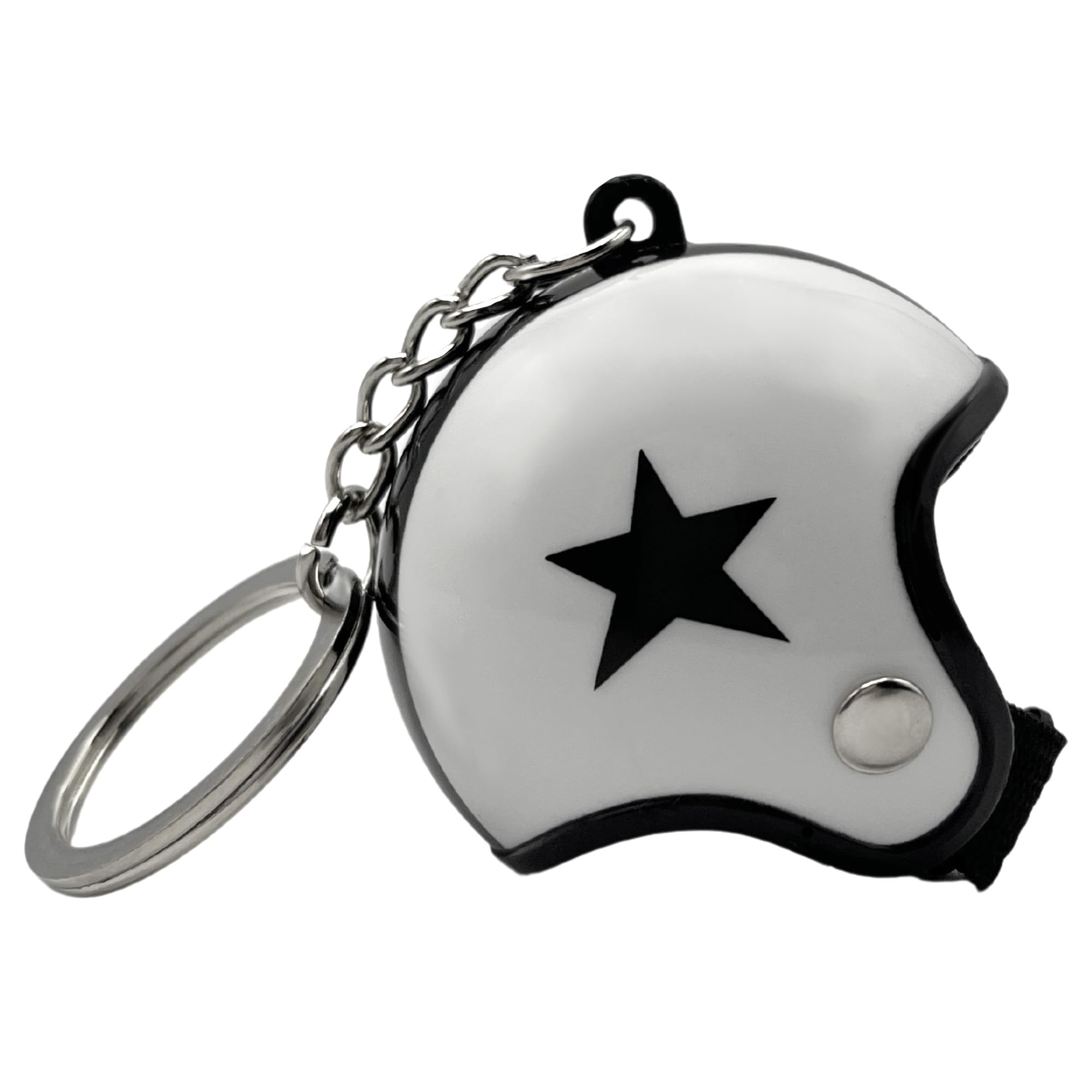 Llavero casco de Moto, Motorcycle Helmet Keychain, Blanco, 1 Unidad - imagen 2