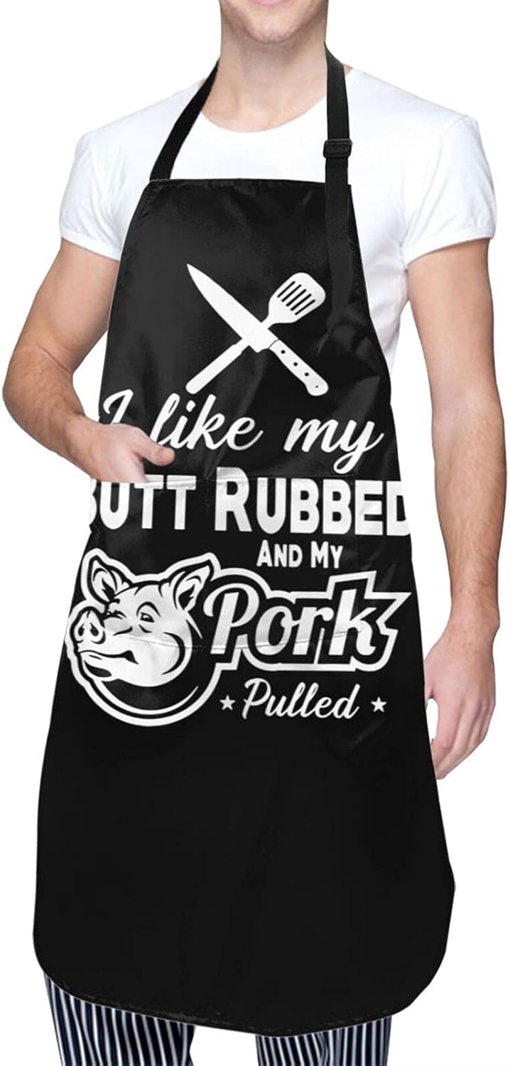 Aprons Black - Waterproof Fabric, 2 Pockets, Adjustable Drawstring Collar and a Waist Tie, Perfect for Home Kitchen