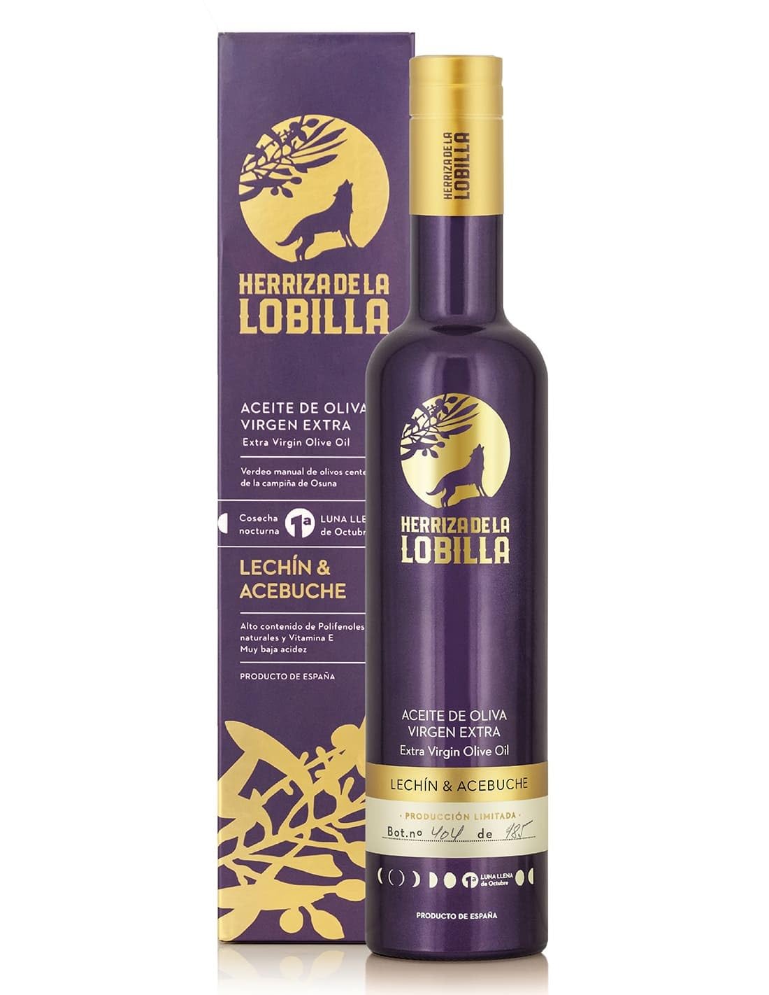 Herriza de la Lobilla | Huile d'olive extra vierge, variétés Lechin et Acebuche - Bouteille de 500 ml - Riche en polyphénols et en vitamine E
