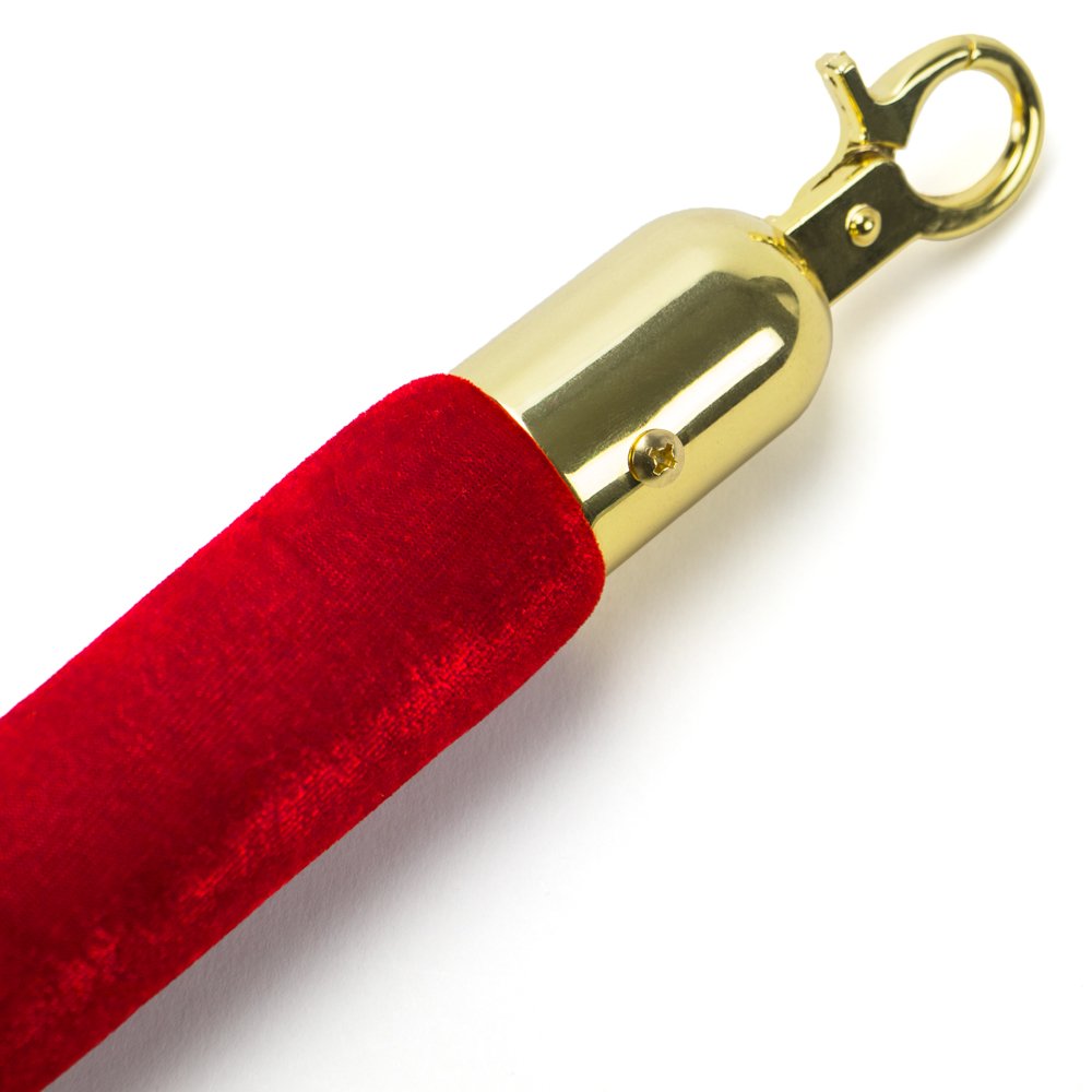 Red Velvet Rope With Metal Clips For Stanchions Seychelles