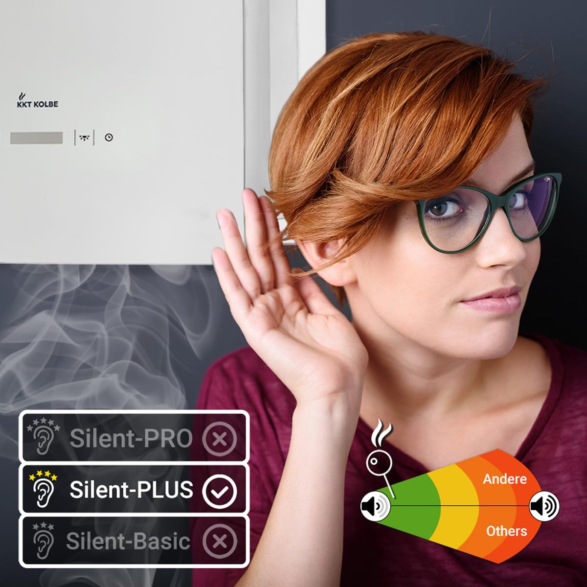 KKT KOLBE Dunstabzugshaube 40 cm Inselhaube Edelstahl weißes Glas SensorTouch LED-Beleuchtung Umluft