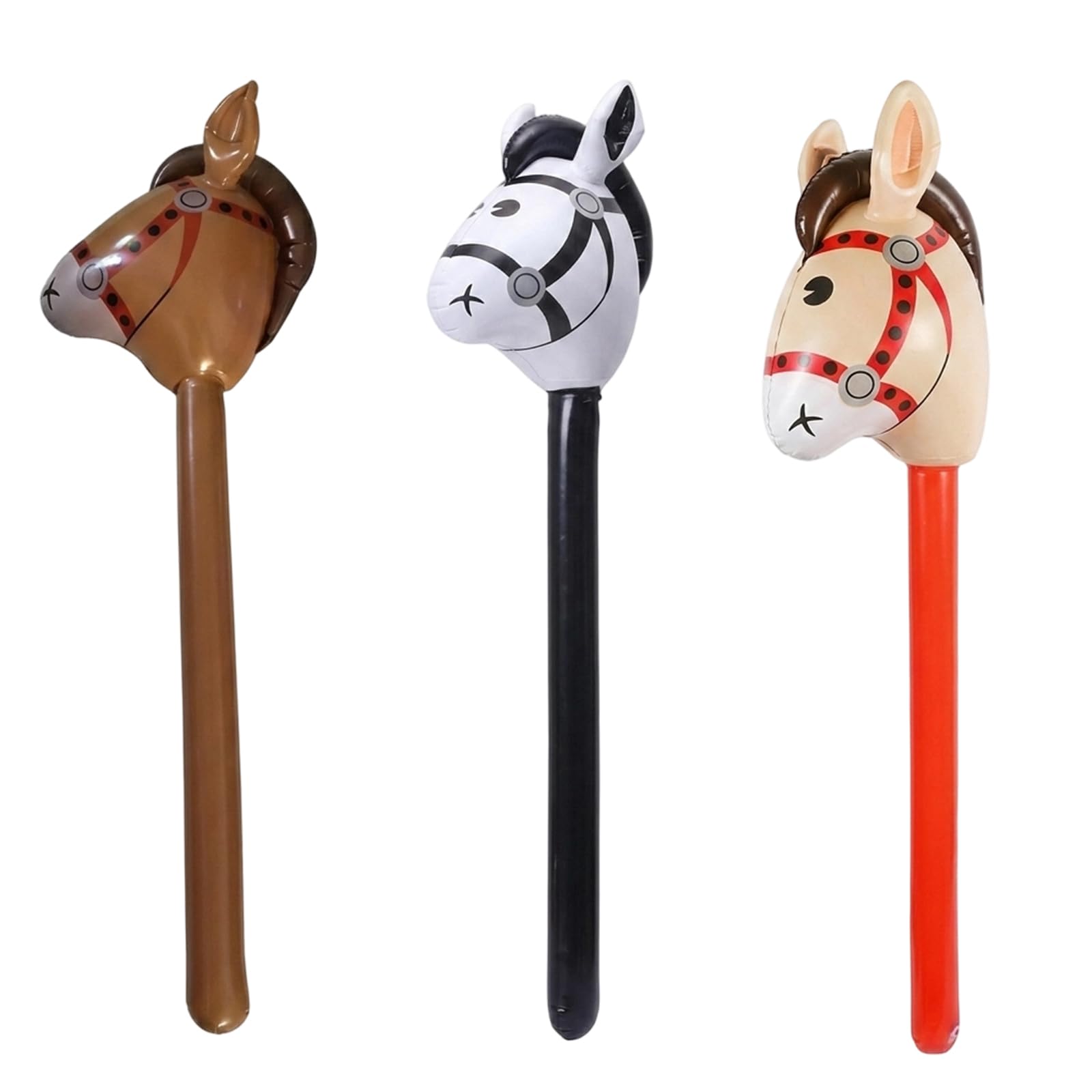 XcnPer 3 Pcs Blow Up Horse, Inflatable Horse Costume for Party Entertainment, Lightweight Horse Head on a Stick, Inflatable Horses Set for Events and Celebrations