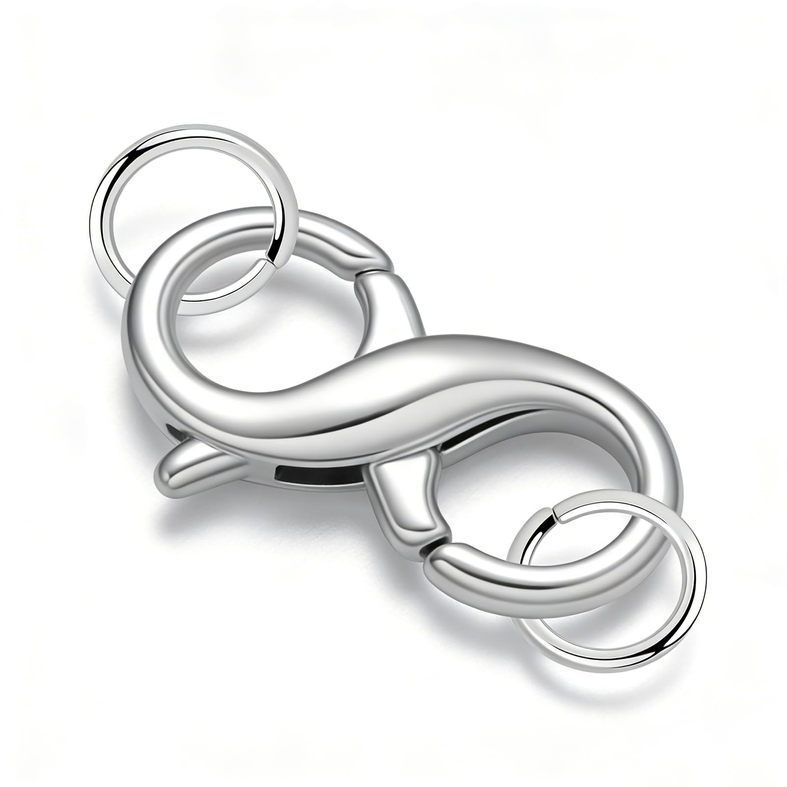 Necklace Clasp, Double Opening Lobster Clasps, Sterling Silver Necklace Clasp and Closures for Jewellery Making and Repair, Solid 925