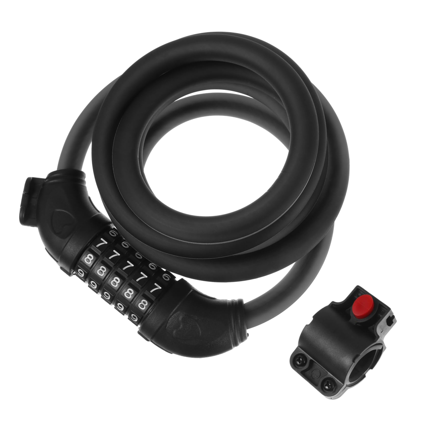 Lucchetto Catena Bici Antifurto Combinazione 5 Cifre Nero | Cavo in Wirerope, Rivestimento Protettivo in Pvc, Struttura Abs, per Accessori Cycling