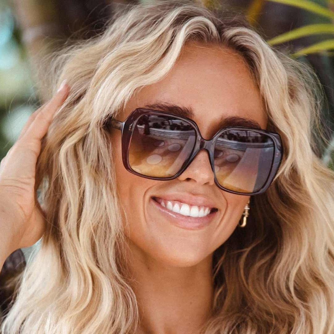 CARVE Ebony Sunglasses - Retro Oversized Bold Square Frame - 100% UV Protection with Style