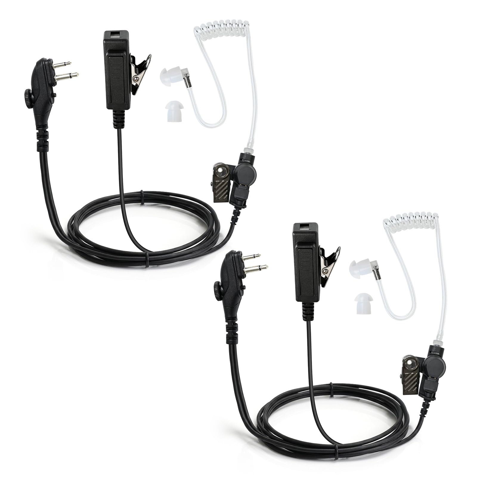 Walkie Talkie - Auricolare con microfono per radio HYT BD552i BD612i PD502i PD402i PD482i PD562i TC-508 TC-580 TC-610 RCA RDR2500 2550 2600 XR150 (confezione da 2)