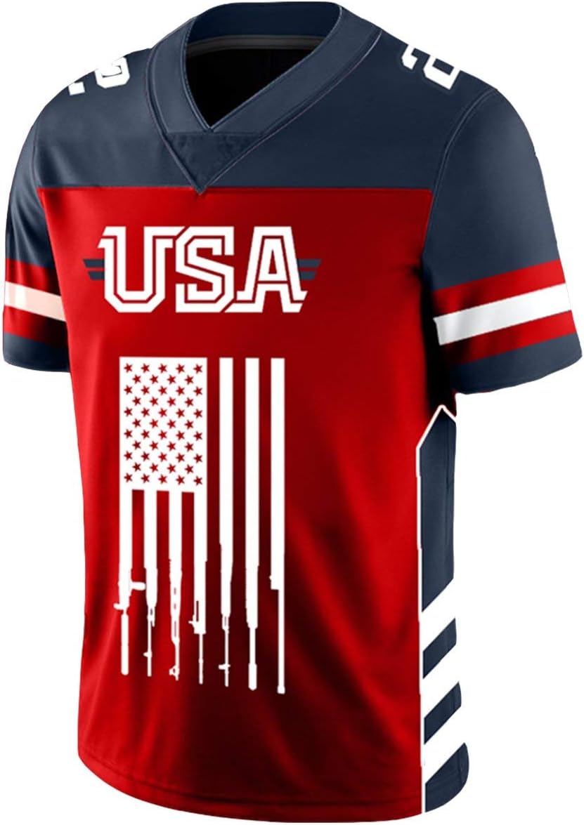 Greater HalfCustom Custom 2nd Amendment Football Jersey (Small-XXXXL)