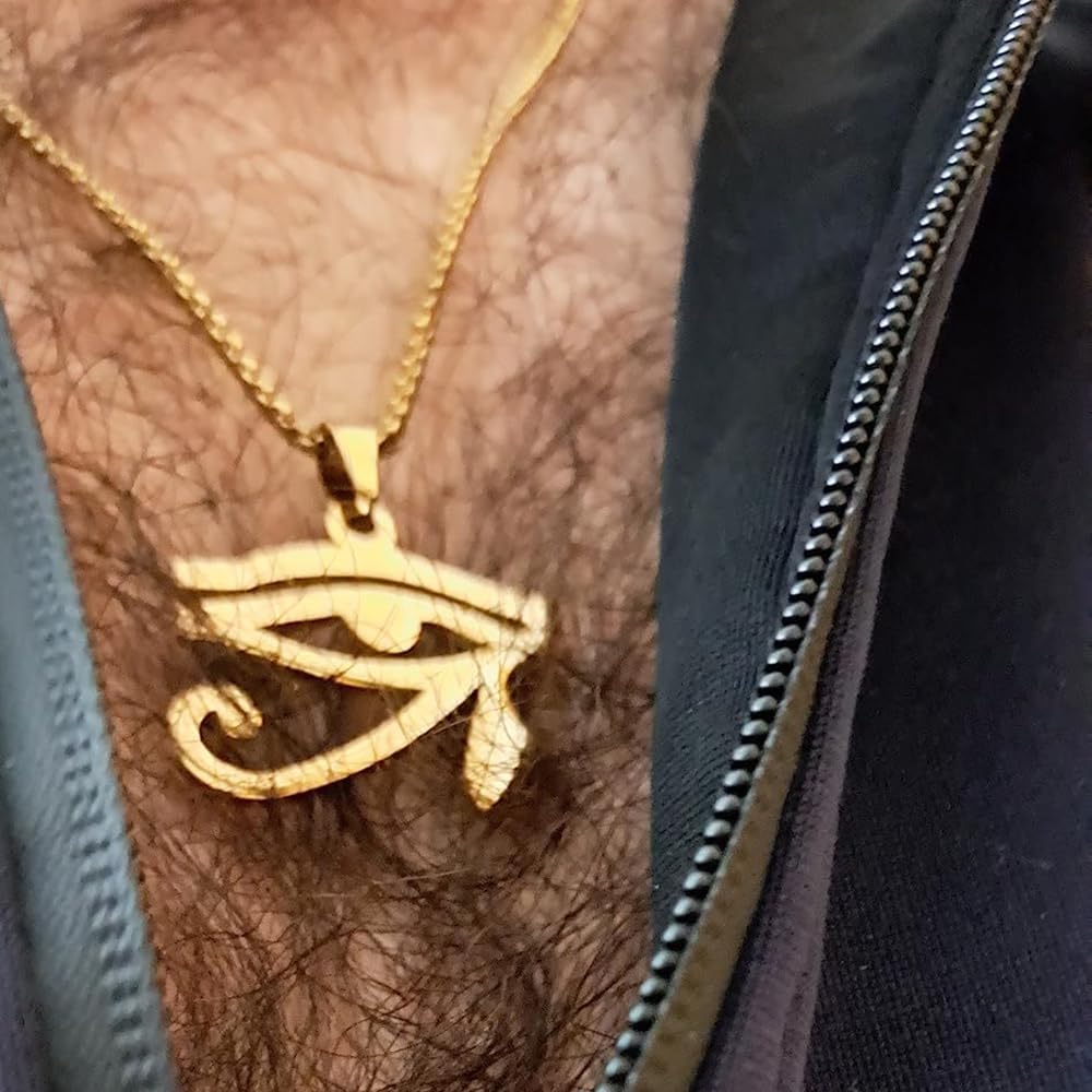 NIGHTCRUZ Eye of Horus Necklace, Ancient Egyptian Hieroglyphic Ideograph Amulet for Men Women - Image 4