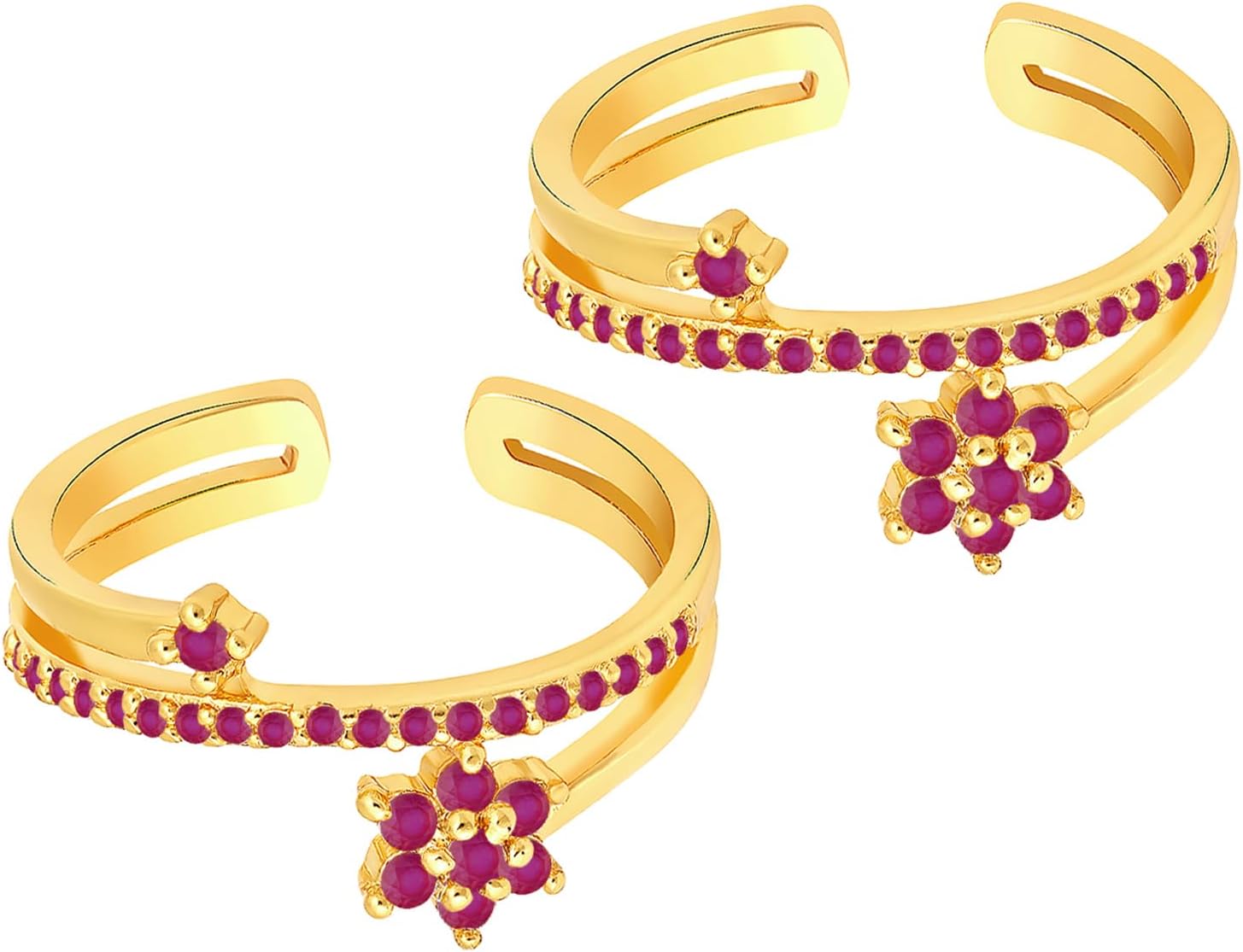 Aheli CZ Studded Adjustable Fancy Toe Ring Bichiya Jewellery for Women