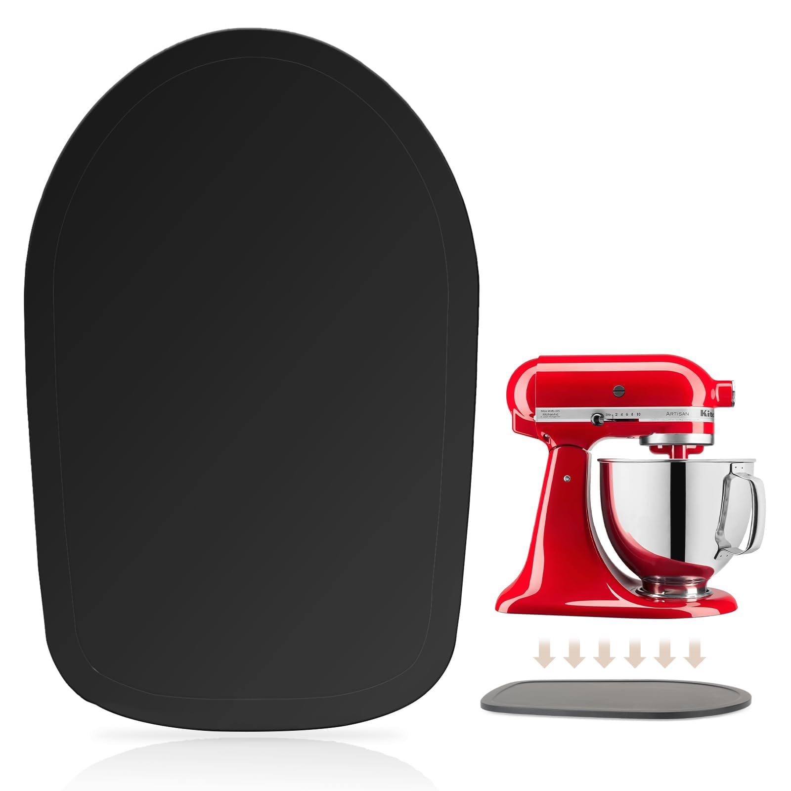 Mixer Slider for KitchenAid 4.5-5 Qt Tilt Head Stand Mixer, Sliding Mat for Kitchen Appliances, Kitchen Countertop Storage Mixer Mover Sliding Tray Accessories and Attachments(4 .5-5 Qt - Black)