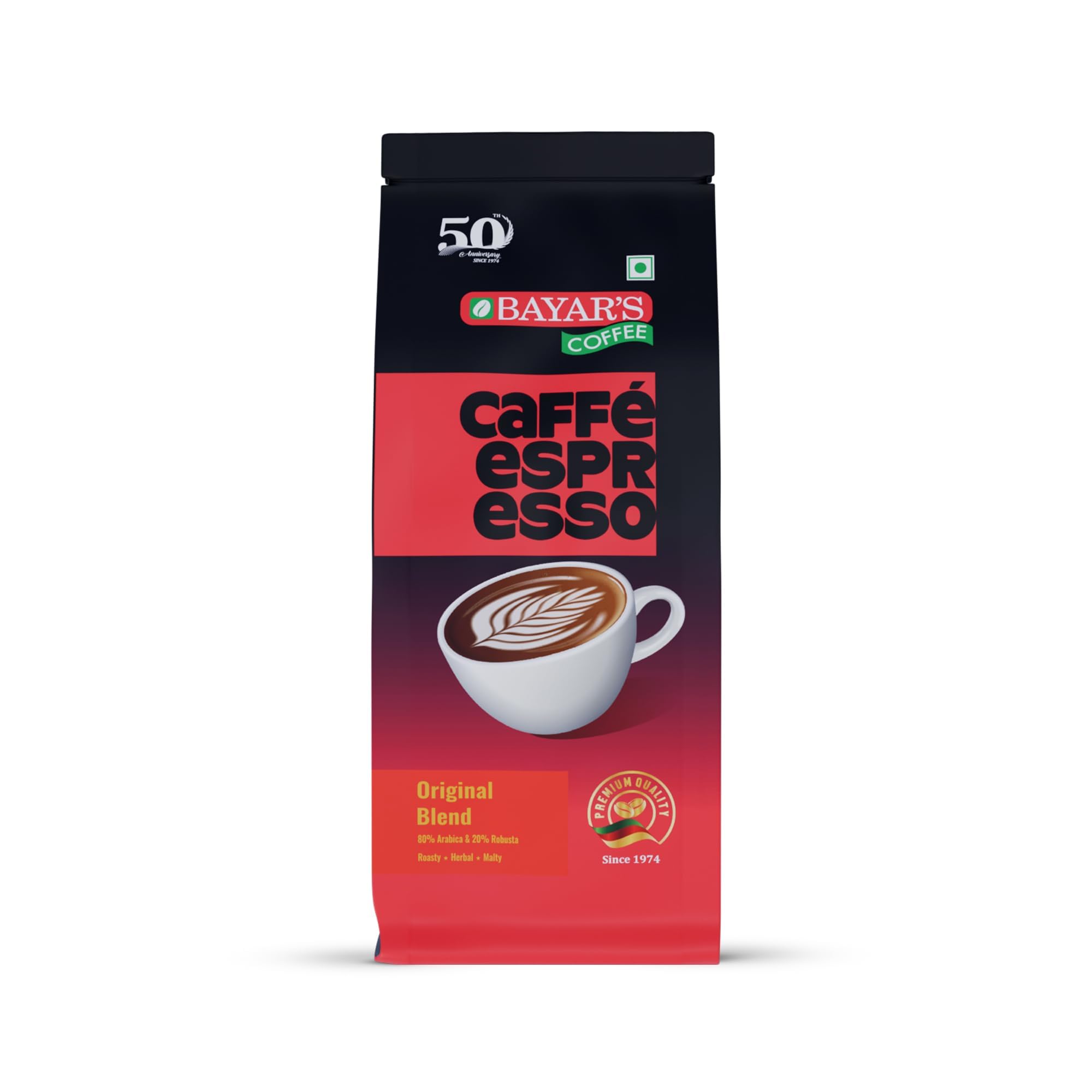 Coffee Caffe Espresso Original Blend 100% Coffee Beans Bag 500g | Authentic Blend with 80% Arabica & 20% Robusta | Freshly Roasted for Rich Aroma & Taste | Ideal for French Press & Espresso