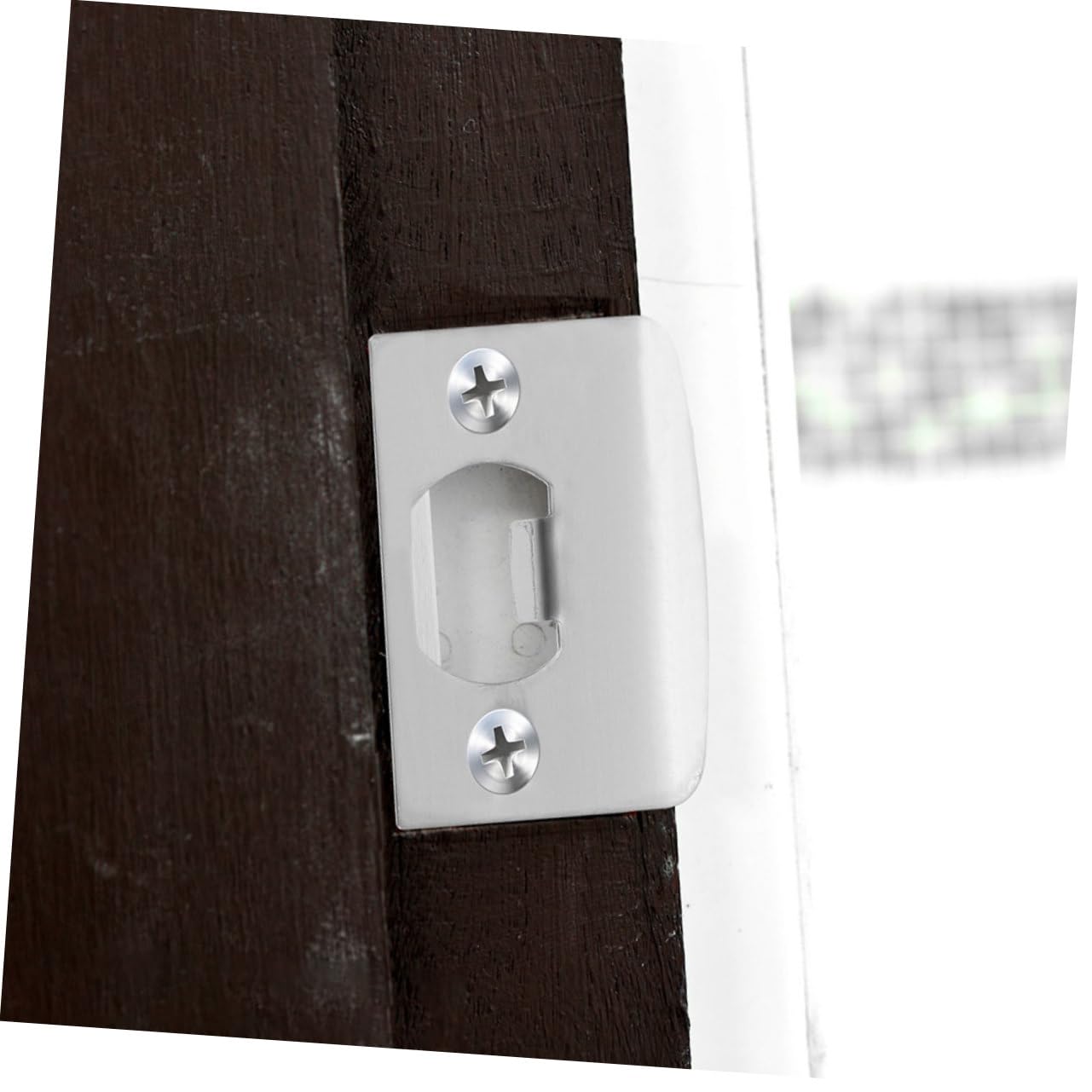 SHINEOFI 4 Ensembles Plaque De Renfort De Porte Inoxydable De Plaques De Fermeture Pour Serrures De Porte Résistante À Installation Facile Sécurise Vos Entrées 6 Pièces * 4