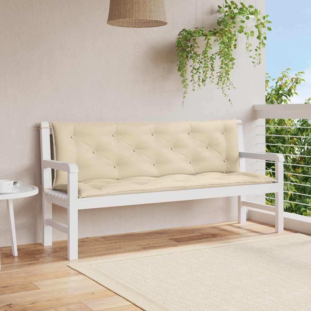 Coussin de banc de jardin extérieur beige 150x100 assise ergonomique chaise de jardin