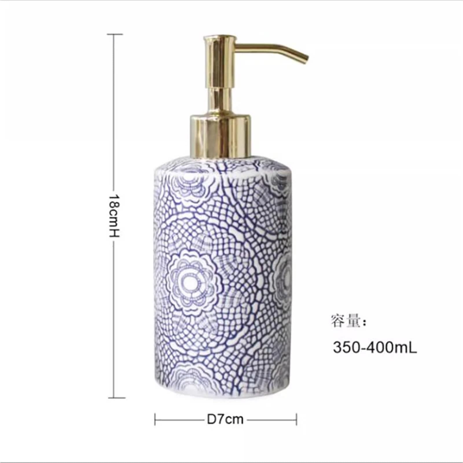 Dispenser per sapone in ceramica Bottiglia di lozione in ceramica Dispenser sapone da bagno Shampoo domestico Struccante stoccaggio Accessori(Color1)