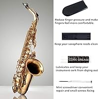 Vista 6 de SKYNEO - Kit de limpieza para saxofón, kit de limpieza para clarinete con kit de mantenimiento, grasa de corcho, hisopo, correa, paño de limpieza