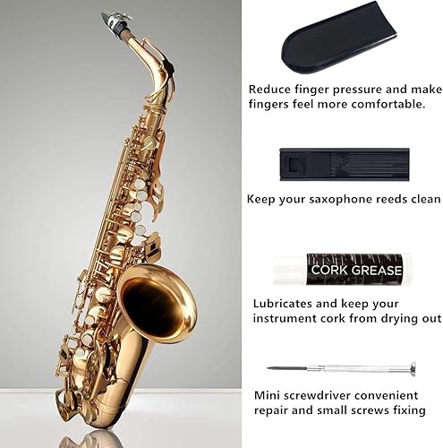 Miniatura 6 de SKYNEO - Kit de limpieza para saxofón, kit de limpieza para clarinete con kit de mantenimiento, grasa de corcho, hisopo, correa, paño de limpieza