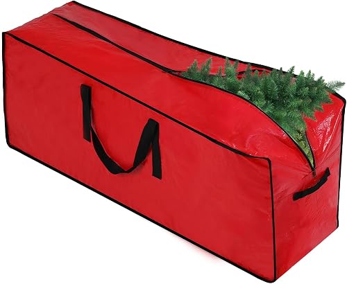 BIEBOS Artificial Large Christmas Tree Storage Case Bags With Handles,Fits Up To 9 Ft Artificial Trees Zippered Bag Protects Against Dust, Insects And Moisture