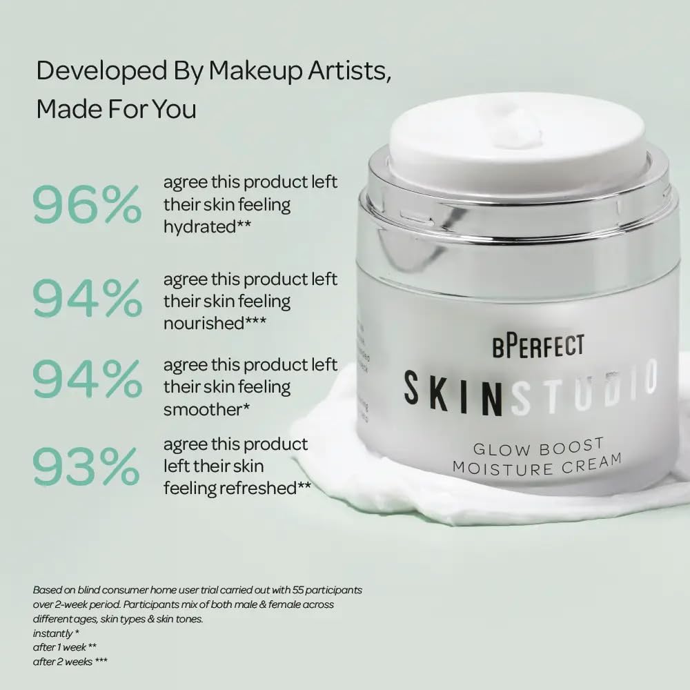 BPerfect Skin Studio Glow Boost Moisture Cream, Deep Hydrating Face Cream with Ceramides, Centella & Shea Butter - Image 2