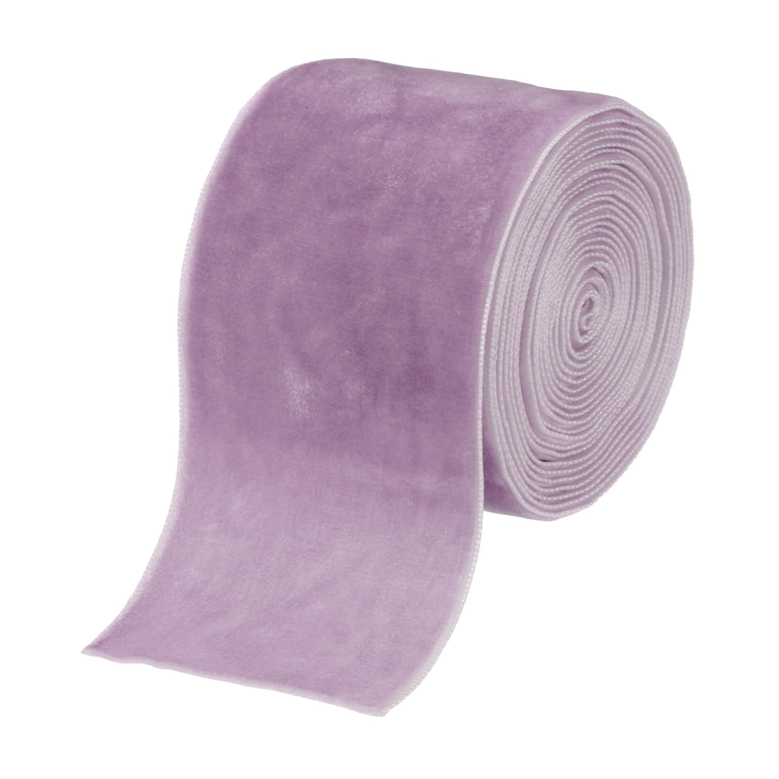 sourcing map Velvet Ribbon 2 Inch x 3 Yard Single Face Spool Silky Velvet Fabric for Bouquets DIY Crafts Gift Wrapping Wedding Party Purple — image 1